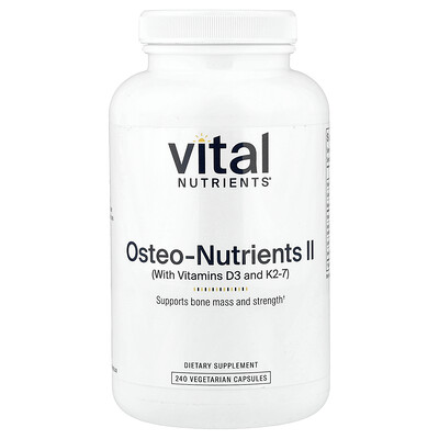 Vital Nutrients, Osteo-Nutrients II con vitamina K2-7, 240 cápsulas vegetales