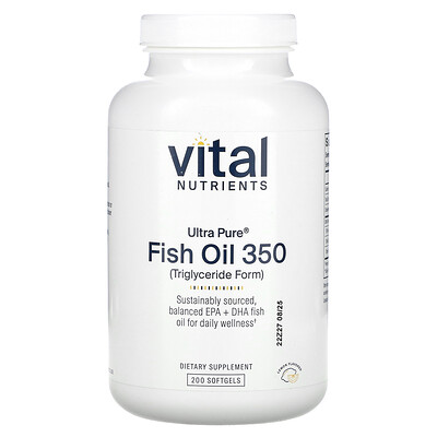 Vital Nutrients  Ultra Pure  Fish Oil 350  Lemon  200 Softgels