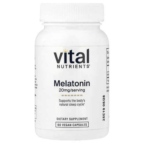 Vital Nutrients, Melatonin, 20 mg, 60 Vegan Capsules