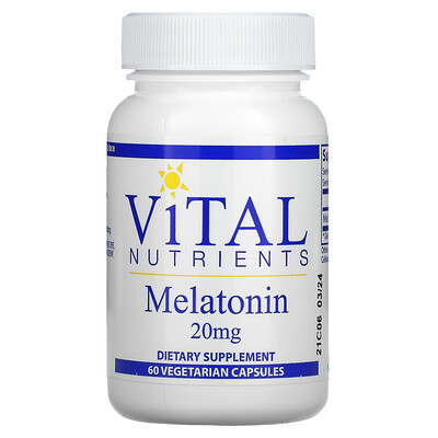 

Vital Nutrients Melatonin 20 mg 60 Vegetarian Capsules