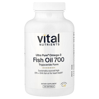 Vital Nutrients, Ultrapuro, Aceite de pescado 700, Limón, 120 cápsulas blandas