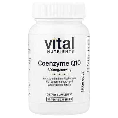 Vital Nutrients, Coenzima Q10, 300 mg, 30 cápsulas veganas