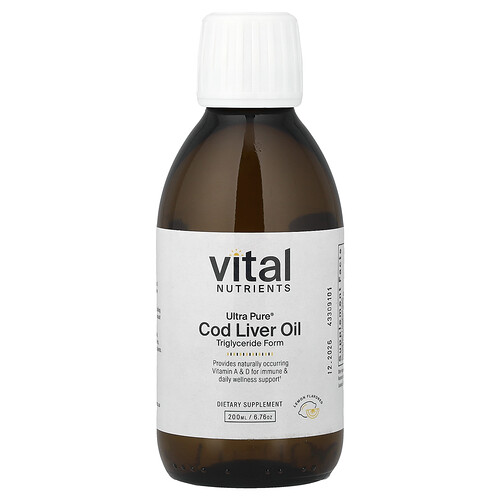 Vital Nutrients Ultra Pure®, Cod Liver Oil, Lemon, 6.76 oz (200 ml)