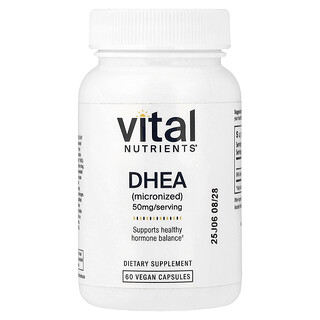 Vital Nutrients, DHEA (Micronized), 50 mg, 60 Vegan Capsules