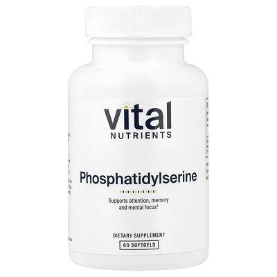 Vital Nutrients, Fosfatidilserina, 60 cápsulas blandas (150 mg por cápsula blanda)