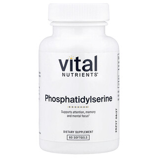 Vital Nutrients, Fosfatidilserina, 300 mg, 60 capsule moi (150 mg per capsule moale)