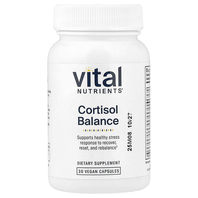 Vital Nutrients, Suplemento para equilibrar el cortisol, 30 cápsulas veganas