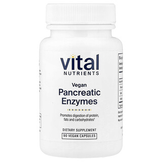 Vital Nutrients, Enzymes pancréatiques véganes, 90 capsules véganes