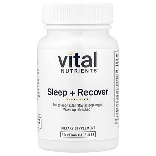 Vital Nutrients, Sleep + Recover, 30 Cápsulas Veganas