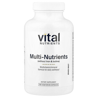 Vital Nutrients, Multi-Nutrients, 180 Vegetarian Capsules