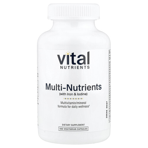Vital Nutrients, Multi-Nutrients (with Iron & Iodine), 180 Vegetarian Capsules