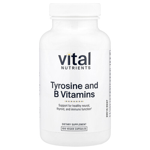 Vital Nutrients, Tyrosine and B Vitamins, 100 Vegan Capsules
