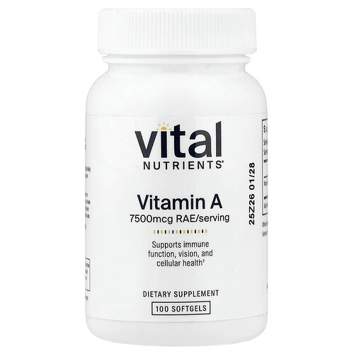 Vital Nutrients Vitamin A 7500mcg RAE - 100 Softgels
