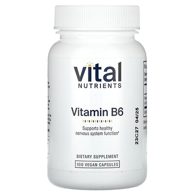 Vital Nutrients  Vitamin B6  100 mg  100 Vegan Capsules