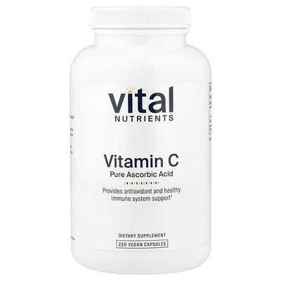 Vital Nutrients, Vitamin C Pure Ascorbic Acid, 220 Vegan Capsules