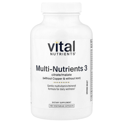 Vital Nutrients Multi-Nutrients 3 180 Vegetarian Capsules