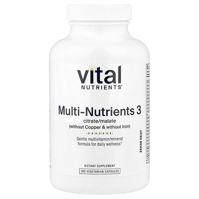 Vital Nutrients MultiNutrients 3 180 Vegetarian Capsules