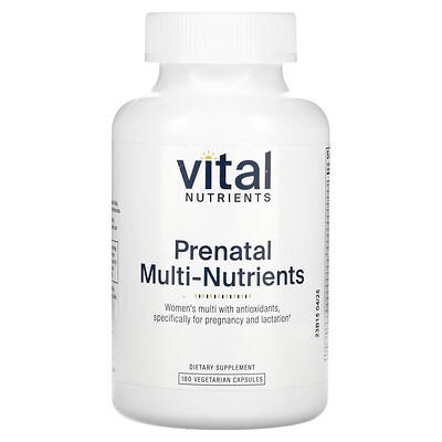 Vital Nutrients  Prenatal Multi-Nutrients  180 Vegetarian Capsules