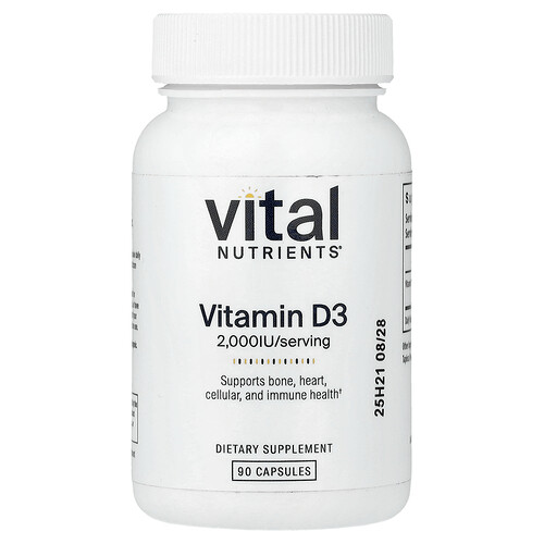Vital Nutrients, Vitamin D3, 90 Kapseln (50 mcg (2.000 IU) pro Kapsel)