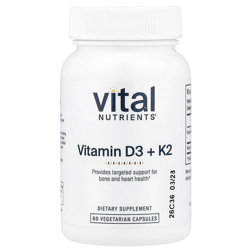 Vital Nutrients, K2-7 + D3, 60 vegetarische Kapseln