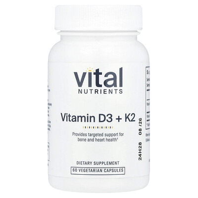Vital Nutrients, K2-7 + D3, 60 cápsulas vegetales