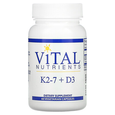 

Vital Nutrients K2-7 + D3, 60 вегетарианских капсул