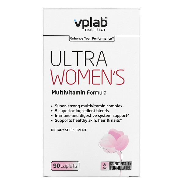 Vplab, Ultra Women’s, мультивитамины для женщин, 90 капсул