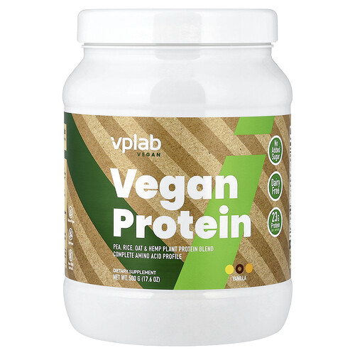 VPLab, Vegan Protein, veganes Protein, Vanille, 500 g (17,6 oz.)
