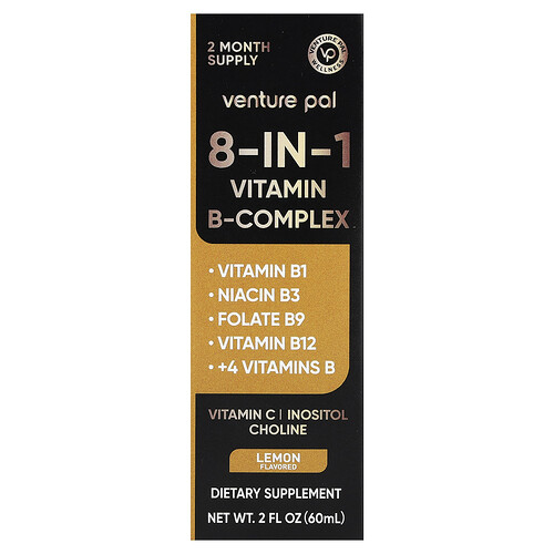Venture Pal 8-in-1 Vitamin B Complex, Lemon, 2 fl oz (60 ml)