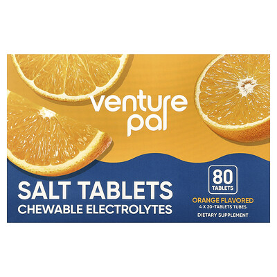 Product Image for Venture Pal, Salt Tablets Chewable Electrolytes, Orange, 80 Tablets