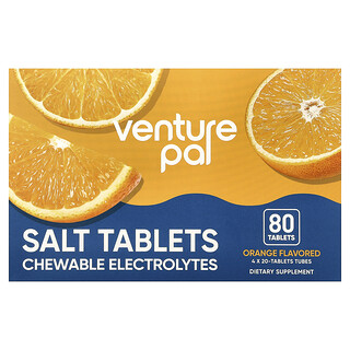 Venture Pal, Electrolitos masticables en comprimidos de sal, Naranja, 80 comprimidos