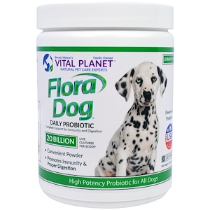 Vital Planet, Flora Dog 20 Billion Ежедневный Пробиотик, 3,92 унций (111 г)