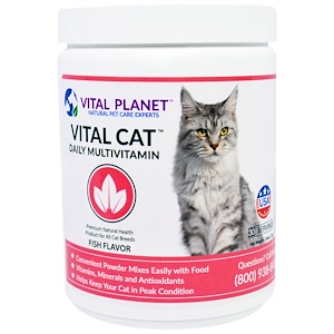 Vital Planet, Vital Cat Ежедневные Мультивитамины, Со Вкусом Рыбы, 2,64 унции (75 г)