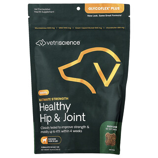 VetriScience, Pinggul & Sendi yang Sihat, Kekuatan Tertinggi, Untuk Anjing, Itik, 60 Kunyah Lembut, 15.34 oz (435 g)
