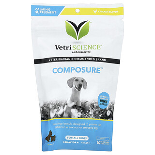 VetriScience, Composure™, Untuk Semua Anjing, Ayam, 60 Kunyah Bersaiz Gigitan, 6.77 oz (192 g)