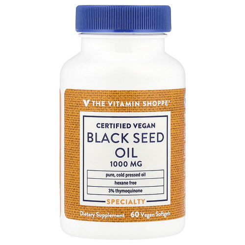 The Vitamin Shoppe Black Seed Oil, 1,000 mg, 60 Vegan Softgels