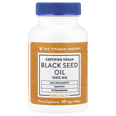 The Vitamin Shoppe  Black Seed Oil  1 000 mg  60 Vegan Softgels