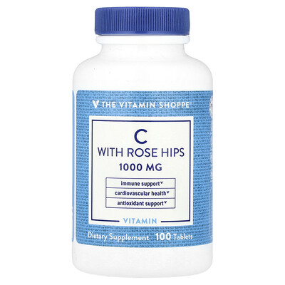 The Vitamin Shoppe  Vitamin C With Rose Hips  100 Tablets