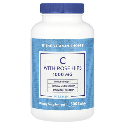 The Vitamin Shoppe Vitamin C With Rose Hips 300 Tablets