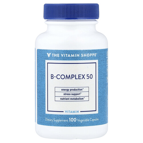 The Vitamin Shoppe, B-Complex 50, Vitamin-B-Komplex 50, 100 pflanzliche Kapseln