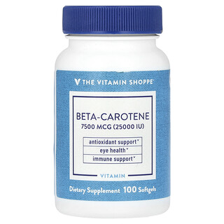 The Vitamin Shoppe, Beta-Karotena , 7,500 mcg (25,000 IU), 100 Softgel