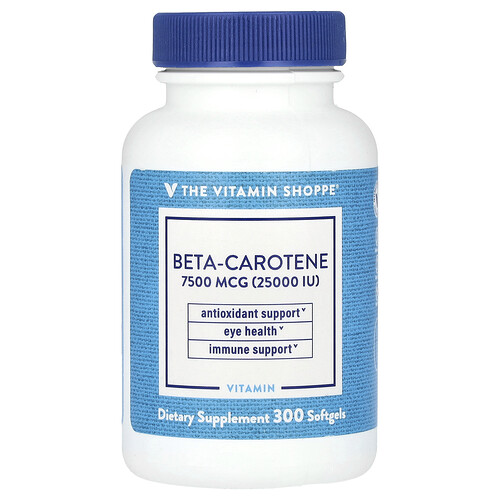 The Vitamin Shoppe, Beta-Carotene, 7,500 mcg (25,000 IU), 300 Softgels