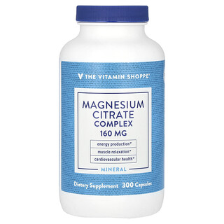 The Vitamin Shoppe, Magnezyum Sitrat Kompleksi, 160 mg, 300 Kapsül