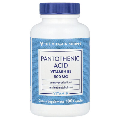 The Vitamin Shoppe Pantothenic Acid Vitamin B5 100 Capsules