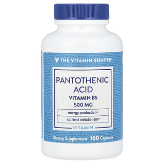 The Vitamin Shoppe, Pantotheenzuur, vitamine B5, 100 capsules