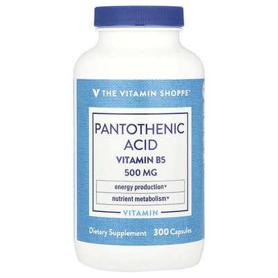 The Vitamin Shoppe  Pantothenic Acid  Vitamin B5  300 Capsules