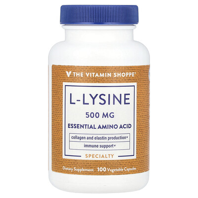 The Vitamin Shoppe L-Lysine 500 mg 100 Vegetable Capsules