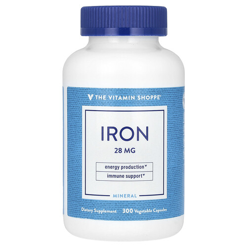 The Vitamin Shoppe, Fer, 28 mg, 300 capsules végétales