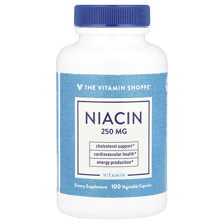 The Vitamin Shoppe, 烟酸，250 毫克，100 粒素食胶囊