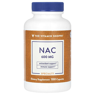 The Vitamin Shoppe, NAC, 600 mg, 100 kapsula